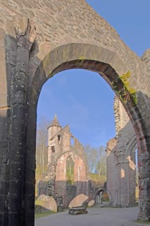Monastery ruins built in 1195 with archway, Allerheiligen Monastery, Oppenau, Northern Black
