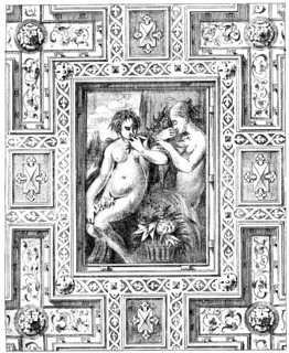 Historical architectural illustration from the 19th Century, 1881, German Renaissance style,