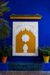 Moorish decor, ornament, Arabic, oriental, sign, symbol, star, shape, Majorelle Garden, wall, clay