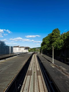 Two tracks at the main railway station in Wuppertal, Germany