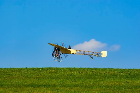 Flight demonstration of a replica Bleriot XI La Manche by Mikael Carlson as part of the 16th