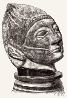 Terrakottakopf eines Mannes, Kypro-Archaikum II 600 v. Chr., Zypern, Griechenland