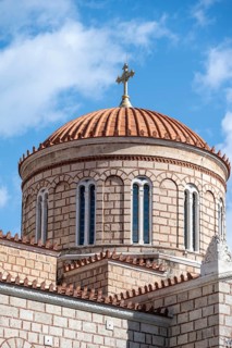 Towers of the Church of Saint Irene, Hagia Irene, Greek Orthodox Church, Athens, Greece