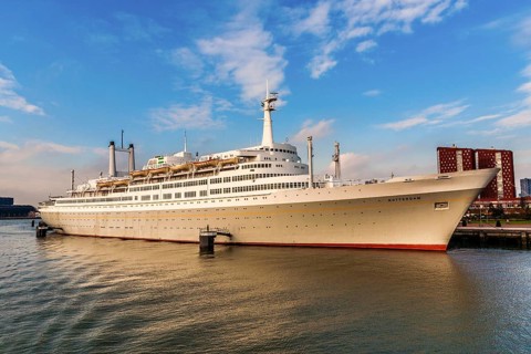 SS Rotterdam, former flagship of the Holland-America Line, today as a museum ship, hotel and