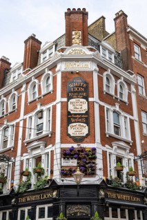 London, United Kingdom. April 9th 2026. The White Lion Pub, a historical public house with a black