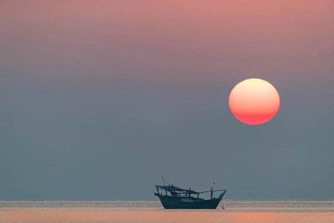 Landscape, Oman, Boat, Fishing boat, Sunset, Waters ???????, Al Wusta Governo, Al Wusta