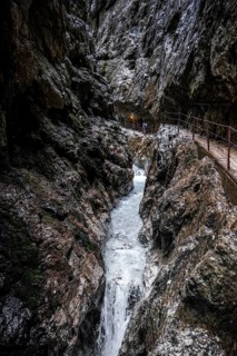 Hammersbach mountain stream in a gorge, Höllentalklamm, Höllental, Bavaria, Germany