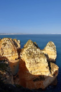 Rock formations on the coast, Ponta da Piedade, Lagos, Algarve, Portugal