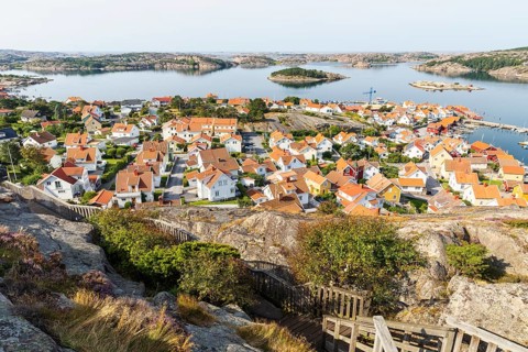 View from Vetteberg over Fjällbacka and the many archipelago, Västra Götalands län, Sweden