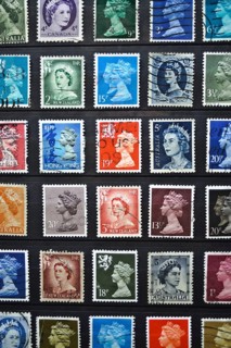 Various english speaking countries postage stamps depicting the queen Elizabeth II. These countries