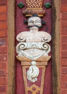Carved figures, Old Latin School decorated with wood carvings, 17th century, Alfeld, Leine, Lower