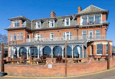 Wherry Hotel, historic building at Oulton Broad, Suffolk, England, UK
