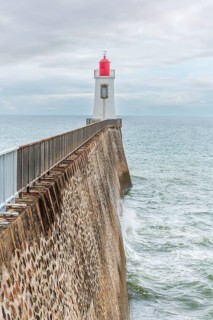 The Grand Pier lighthouse on the Atlantic coast. Sables d'Olonne, Vendee France