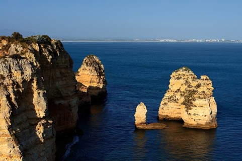 Rock formations on the coast, Ponta da Piedade, Lagos, Algarve, Portugal