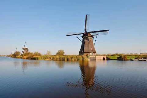Historic windmills, UNESCO World Heritage Site, Kinderdijk, South Holland, Netherlands