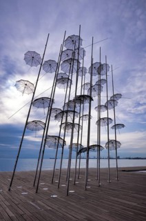 Parasols, Umbrellas, Sculpture by George Zongolopoulos, Promenade, Thessaloniki, Macedonia, Greece