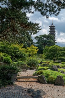 View of the Great Pagoda from the Japanese Garden, Royal Botanic Gardens (Kew Gardens), UNESCO
