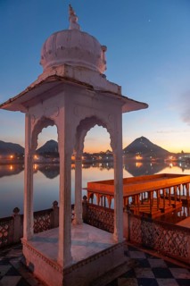 Chhatri, old town of Pushkar at the holy Pushkar Lake, Rajasthan, India