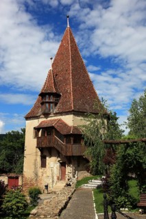 Romania, the shoemaker's tower, Turnul Cizmarilor in the historic old town of Sighisoara, German