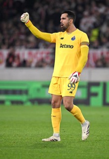 Goal celebration goalkeeper Diogo Costa FC Porto (99) Action Football Europa League, MHPArena, MHP