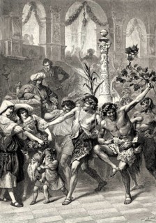 Pan and his attendants, Florentine carnival, Faust II, first act, by Johann Wolfgang von Goethe