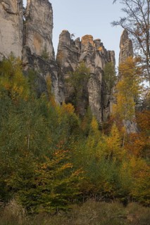 Fall foliage in the bohemian paradise. Prachov Rocks (Czech: Prachovské skály) are a rock formation
