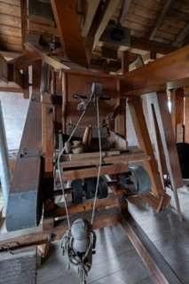 Historic plansifter in a former corn mill, Bavaria, Germany