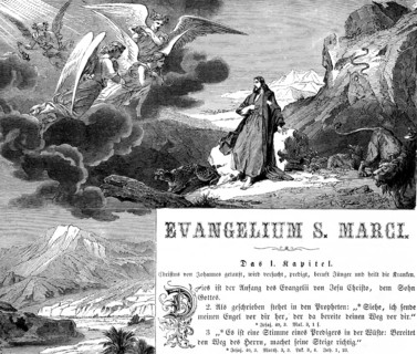 See, I am sending my angels in front of you, chapter 1, verse 2, introductory image to the Gospel