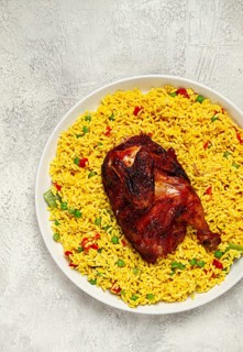Kabsa, rice with chicken, Saudi Arabian dish, national dish, homemade, no people