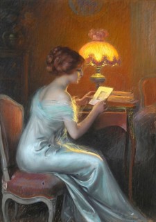 Rêverie is one of the most characteristic works by the French academic painter Delphin Enjolras
