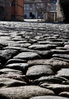 Cobblestones, Old Town, Wernigerode, Harz Mountains, Saxony-Anhalt, Germany