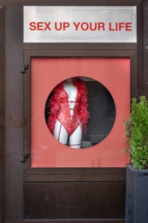Window of an erotic shop, Nuremberg, Middle Franconia, Bavaria, Germany