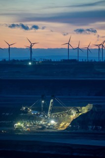 Opencast lignite mine Garzweiler 2, excavator 285, bucket wheel excavator, considered to be the
