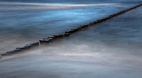Grooves in the sea, long exposure, Zingst, Fischland-Darß-Zingst, Western Pomerania Lagoon Area
