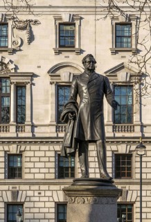 Statue of Viscount Lord Palmerston 1784-1865, Parliament Square, Westminster, London, England, UK