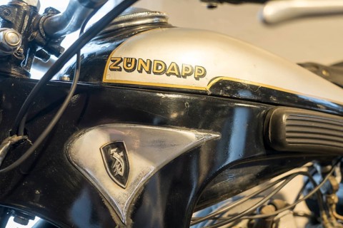 Logotype of a Zündapp motorbike, PS.SPEICHER Museum, Einbeck, Lower Saxony, Germany
