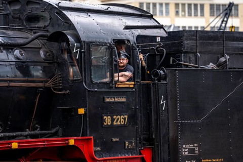 Bochum railway museum, museum days weekend, with many attractions such as steam locomotive rides, 3