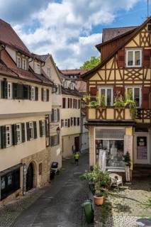 The Bursagasse in the old town of Tübingen, Baden-Württemberg, Germany