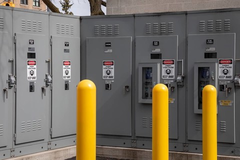 Detroit, Michigan - High voltage electrical equipment at the Detroit Institute of Arts museum