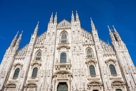 Milan Cathedral on a sunny day, Milan, Italy
