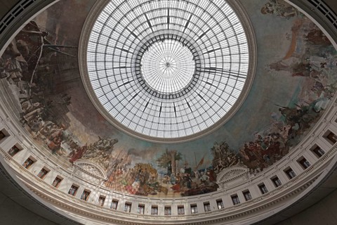 Bourse de Commerce - Pinault Collection, rotunda with dome and fresco Panorama du Commerce from