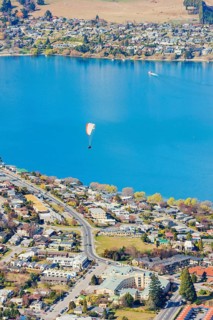 Paragliding over Lake Wakatipu, Queenstown, South Island, New Zealand