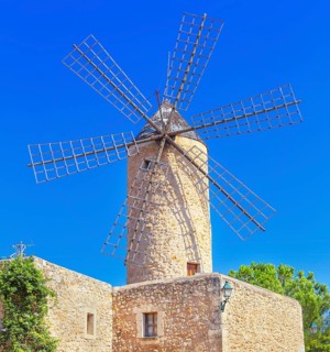 Traditional wiindmill, Sineu, Mallorca, Balearic Islands, Spain