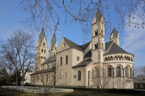 Romanesque UNESCO Basilica of St. Castor, Koblenz, Upper Middle Rhine Valley, Rhineland-Palatinate,
