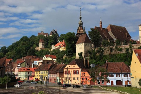 Romania, view of the historic old town of Sighisoara, German Sighisoara, city in Mures district in