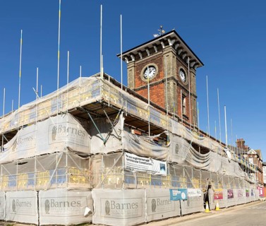 Restoration of historic Town Hall building, High Street, Lowestoft, Suffolk, England, UK originally