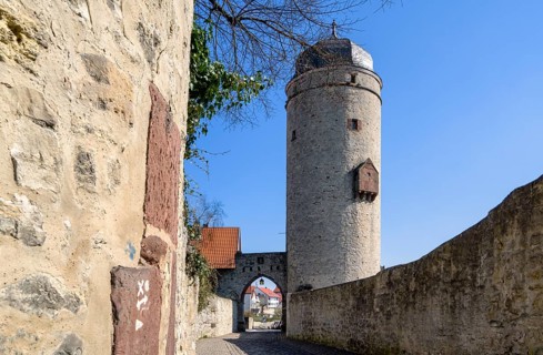 Sacktor, city gate, Sackturm tower, Saxon tower, old town, Warburg, North Rhine-Westphalia, Germany