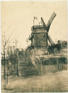 Moulin de la Galette, windmill, painting by Vincent Willem van Gogh (born 30 March 1853 in