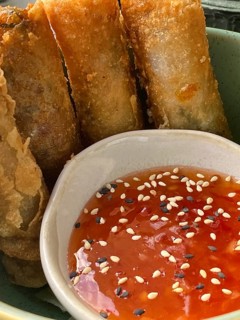 Asian dish, vegan, appetiser, deep-fried avocado sticks, panko, sesame, food, Stuttgart,