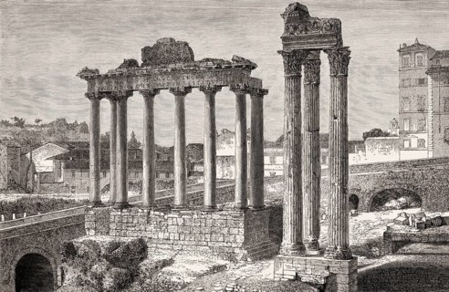 The Roman Forum or Forum Romanum, Rome, Italy, 19th Century